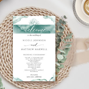 Programa Elegante de Casamento de Prata