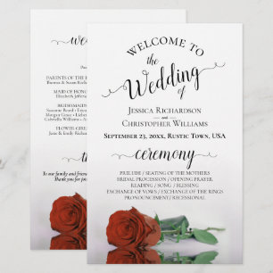 Programa Elegante de Casamento de Rosa de Laranja