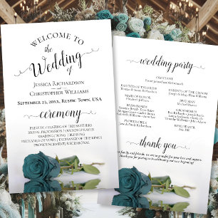 Programa Elegante de Casamento de Rosa de Orçamen
