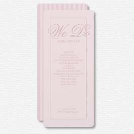 Programa Elegante de Casamento de Stripes Rosa