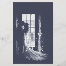 Programa Elegante de Casamento de Tipografia Moder