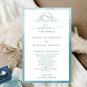 Programa Elegante de Casamento de Vidro do Mar Mon