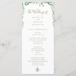 programa elegante de casamento Eucalyptus greenery