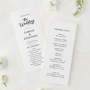 Programa Elegante de Casamento Minimalista
