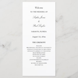 Programa Elegante de Casamento Minimalista