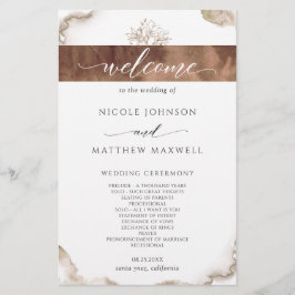 Programa Elegante de Casamento por Aquarela de Ton