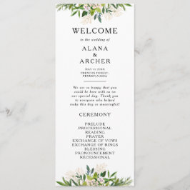 Programa Elegante de Casamento Verde