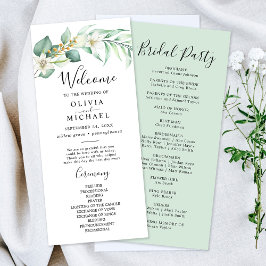 Programa Elegante de Casamento Verde Suculento