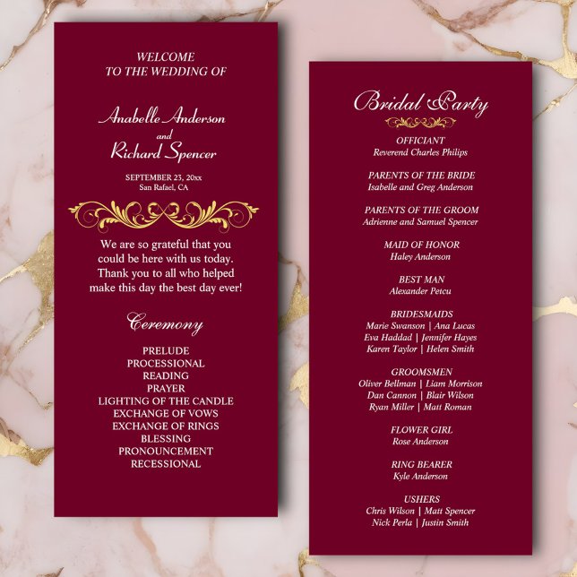 Programa Elegante de Casamento Vitoriano (Criador carregado)