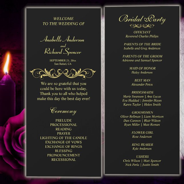 Programa Elegante de Casamento Vitoriano (Criador carregado)