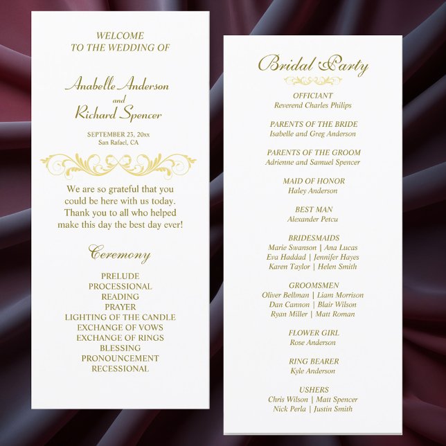 Programa Elegante de Casamento Vitoriano (Criador carregado)
