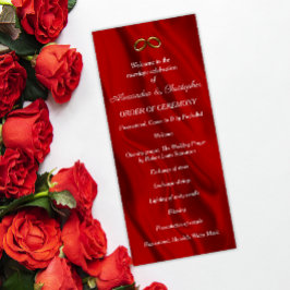 Programa Elegante de Casamentos de Seda Vermelha
