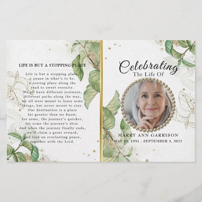 Programa Elegante de Celebração Verde da Vida (Frente)