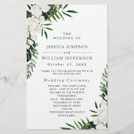 Programa Elegante de Cerimônia de Casamento da Orq