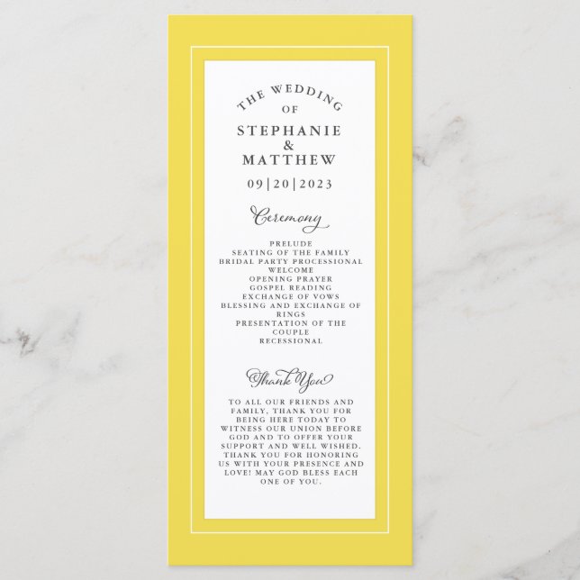 Programa Elegante de cerimônia de casamento de Cinzas branc (Frente)