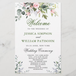 Programa Elegante de Cerimônia de Casamento Eucaly