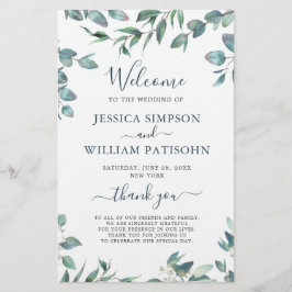 Programa Elegante de Cerimônia de Casamento Eucaly