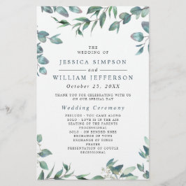 Programa Elegante de Cerimônia de Casamento Eucaly