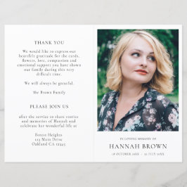 Programa Elegante de Memorial da Ordem Funeral do