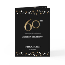 Elegante Dourado e Black Confetti 60 anos