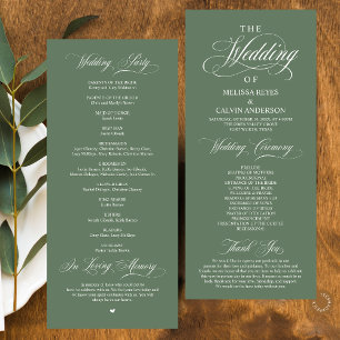 Programa Elegante e Sofisticado Casamento com Letra em Verd