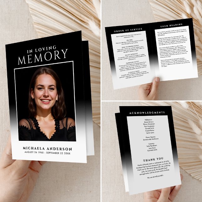 Programa Elegante Em Memória De Adorto Funeral/Memorial (Criador carregado)