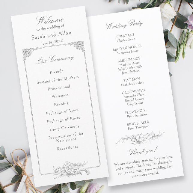 Programa Elegante francês Rococo Floral (Criador carregado)