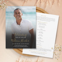 Programa Elegante Funeral Photo Order Of Service