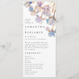 Programa Elegante Iris Floral Wedding Flat Program
