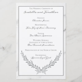 Programa Elegante Marble e Wreath Wedding