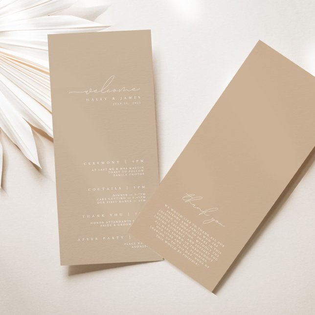 Programa Elegante Minimalista de Casamento Branco  (Criador carregado)