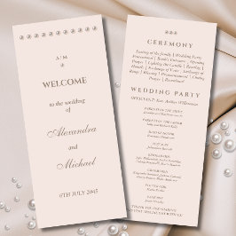 Programa Elegante Minimalista de Casamento Pérola
