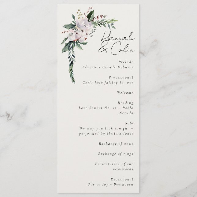 Programa Elegante Minimalista Wreath White Green (Frente)