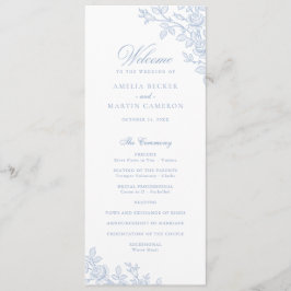 Programa Elegante Moldura Floral Vintage Azul Poeirento Cas