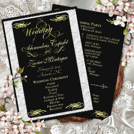 Programa Elegante Roteiro de Ouro em Cerimônia de Casamento