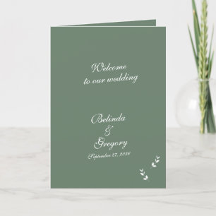 Programa Elegante Sage Green Script Wedding Order