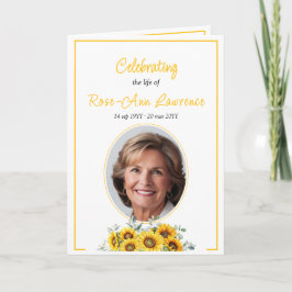 Programa Elegante simples funeral de girassol dobrado