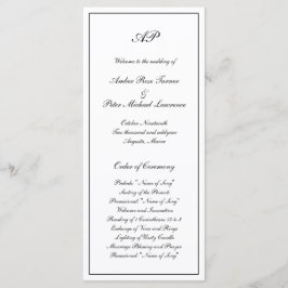 Programa Elegante Simples Preto Branco Formal Monograma Cas
