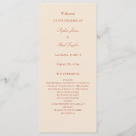 Programa Elegante Terracotta Script Wedding