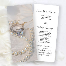 Programa Elegante White Daisy Wedding Ceremony Program