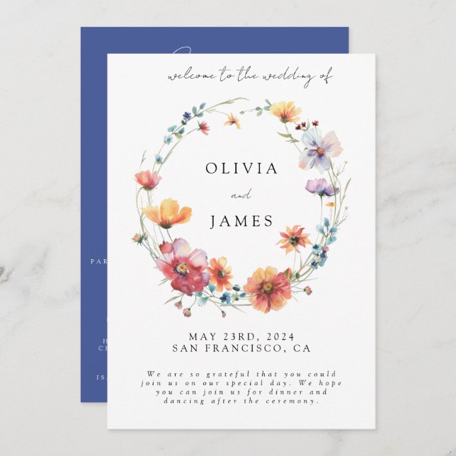 Programa Elegante Wreath Summer Weding Wreath (Frente/Verso)