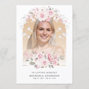 Programa Em Memória Amada Floral de Aquarela Rosa Memorial