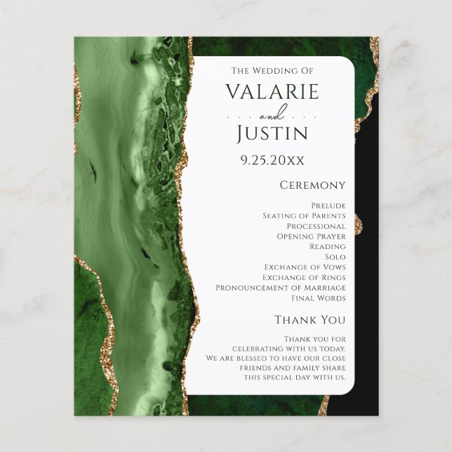 Programa Emerald Green Glitter Weding (Frente)