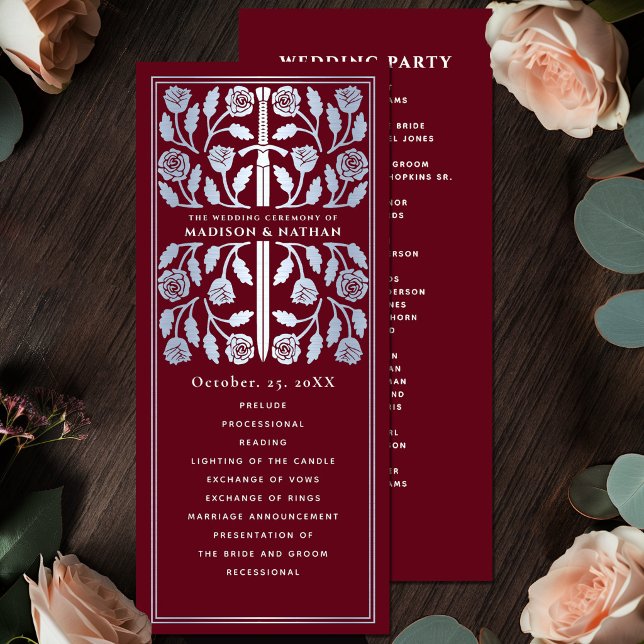 Programa Espada de Prata Medieval Casamento Real Vermelho (Criador carregado)