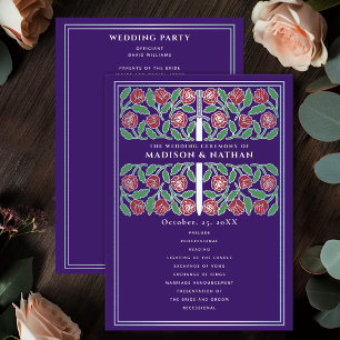 Programa Espada Floral Prateada Medieval Roxa Casamento Rea