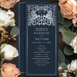 Programa Espada Medieval Leão Real Azul e Prata Casamento