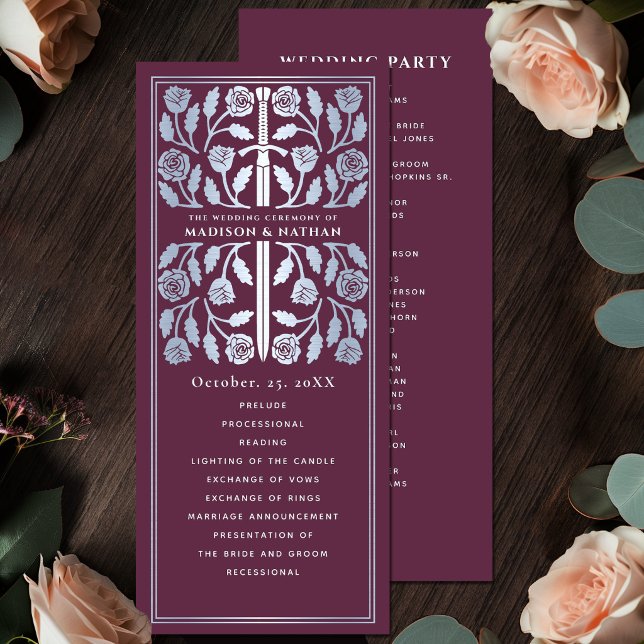 Programa Espada Prata Medieval Rosa Casamento Real (Criador carregado)
