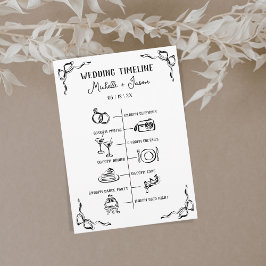 Programa Esquema Itinerário de Casamento Whimsical Desenhad