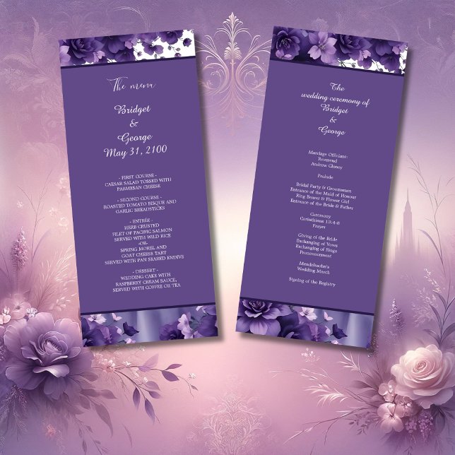Programa Estética de Casamento Floral de Lavanda e roxo (Criador carregado)