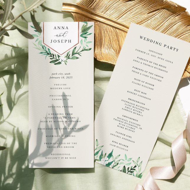 Programa Estufa | Aquarela Botânica Cerimônia de Casamento (Criador carregado)